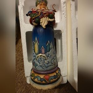 Jim Shore Heartwood Creek Colorful Santa Figurine with Violin